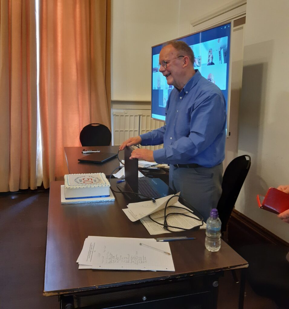 Dvorak Society's chairman presenting his annual report.